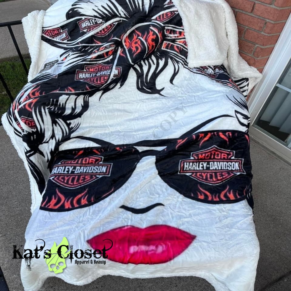 biker chick minky blanket kat s closet apparel Kat s Closet