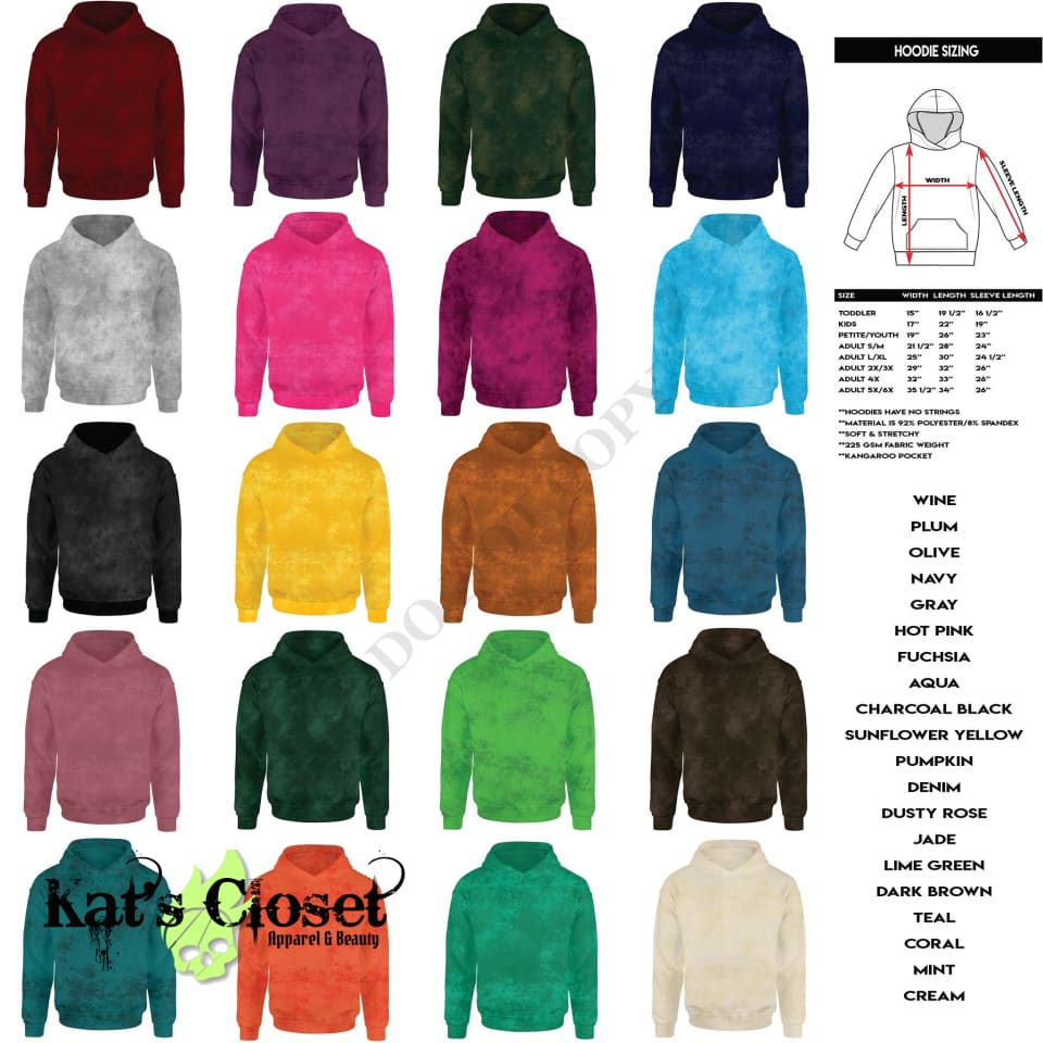 [pre-order]custom color collection hoodies - 20 colors- pre order closes  5/2 kat’s closet apparel 