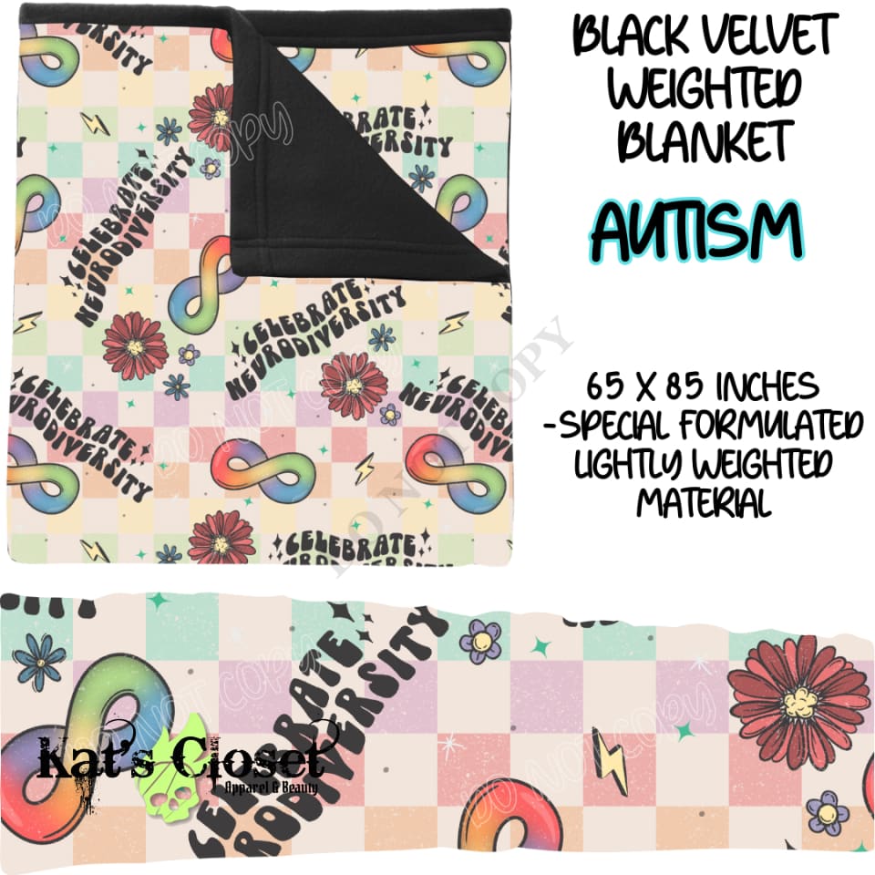 AUTISM - BLACK VELVET WEIGHTED BLANKET ROUND 4 PREORDER CLOSING 10/16 Blankets