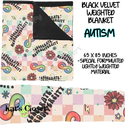 AUTISM - BLACK VELVET WEIGHTED BLANKET ROUND 4 PREORDER CLOSING 10/16 Blankets