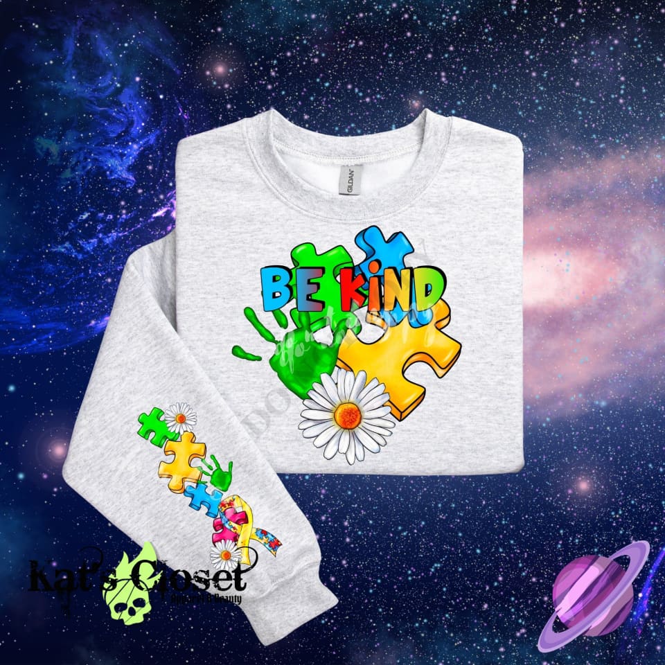 AUTISM CREWNECK SWEATSHIRT W/ SLEEVE PRINT Sweatshirt