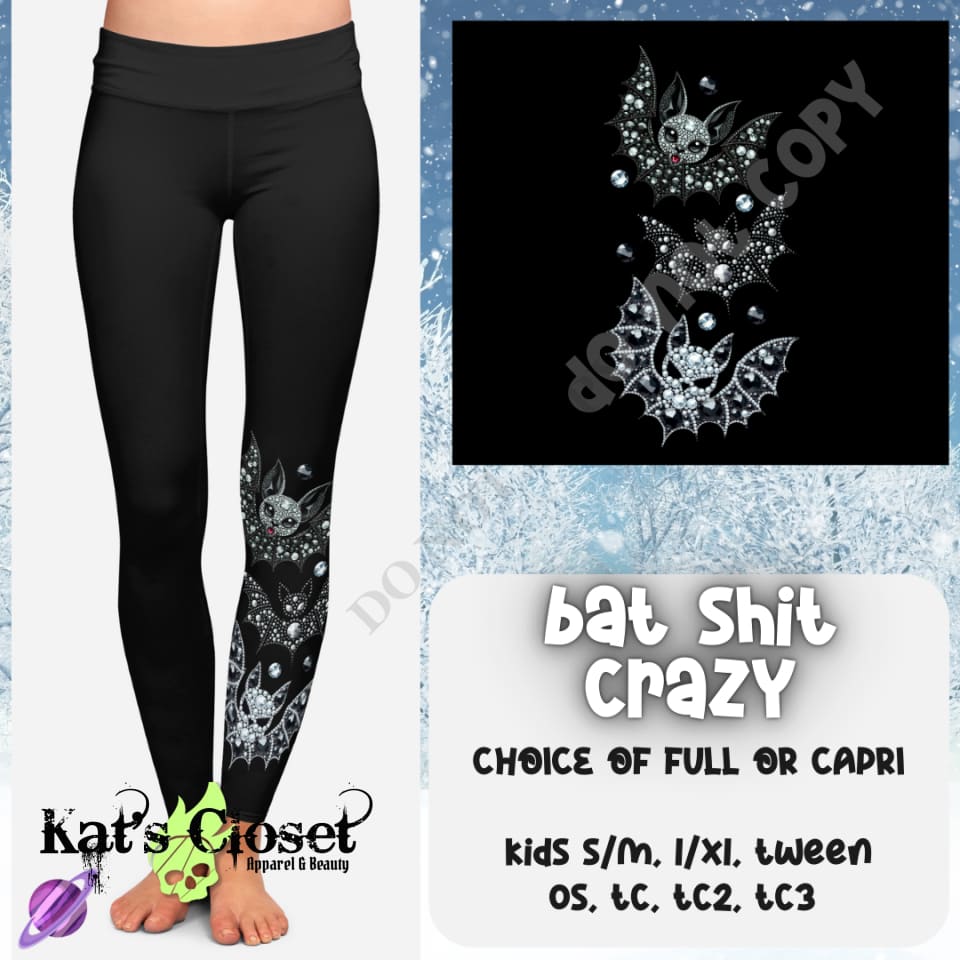 BAT SHIT CRAZY LEGGING/CAPRI - PREORDER CLOSING 10/24 LEGGINGS & CAPRIS