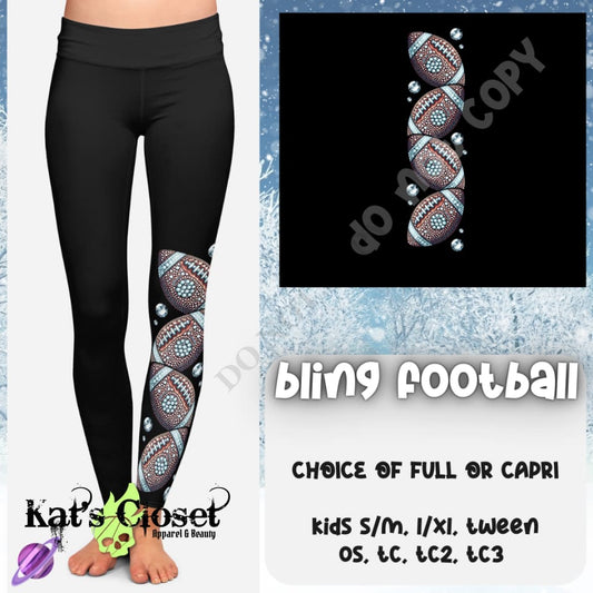 BLING FOOTBALL LEGGING/CAPRI - PREORDER CLOSING 10/24 LEGGINGS & CAPRIS