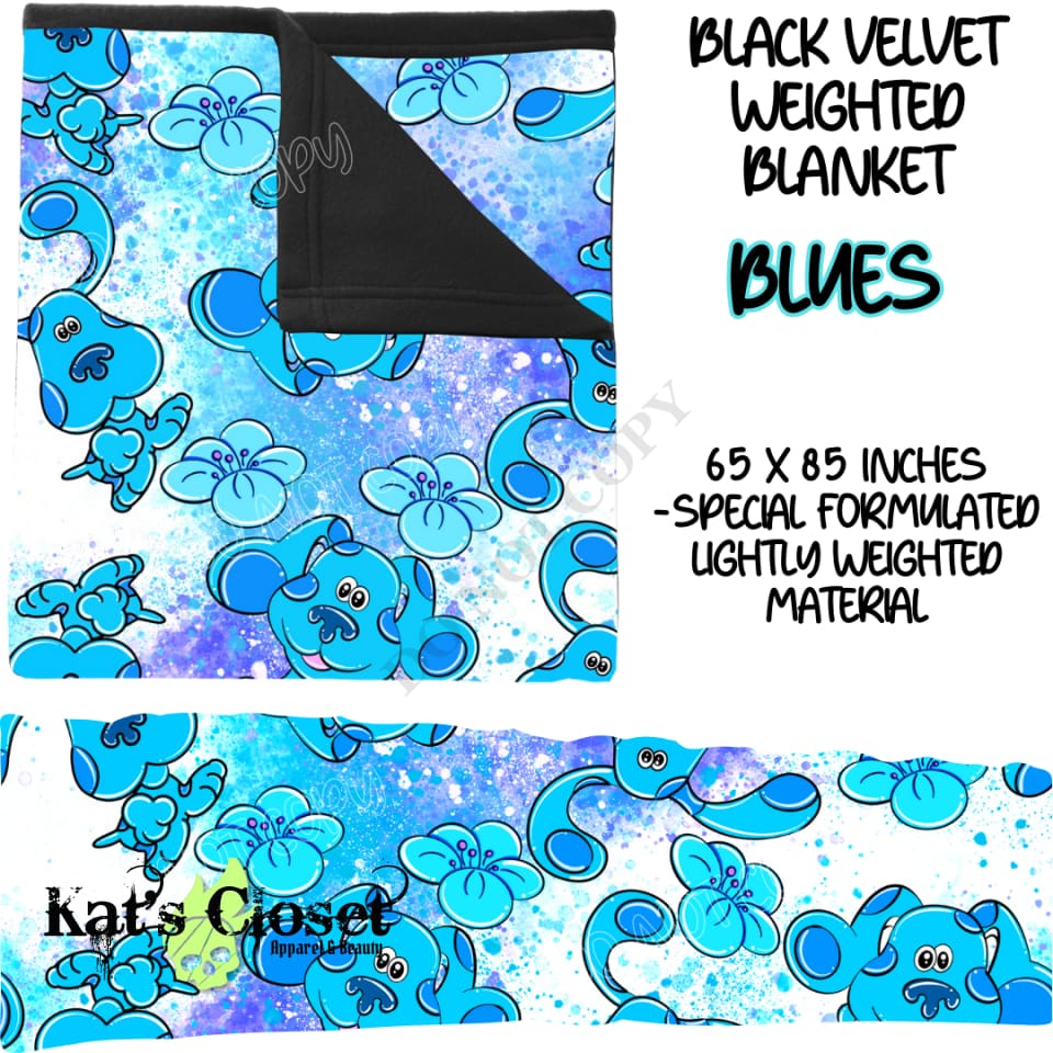 BLUES - BLACK VELVET WEIGHTED BLANKET ROUND 4 PREORDER CLOSING 10/16 Blankets