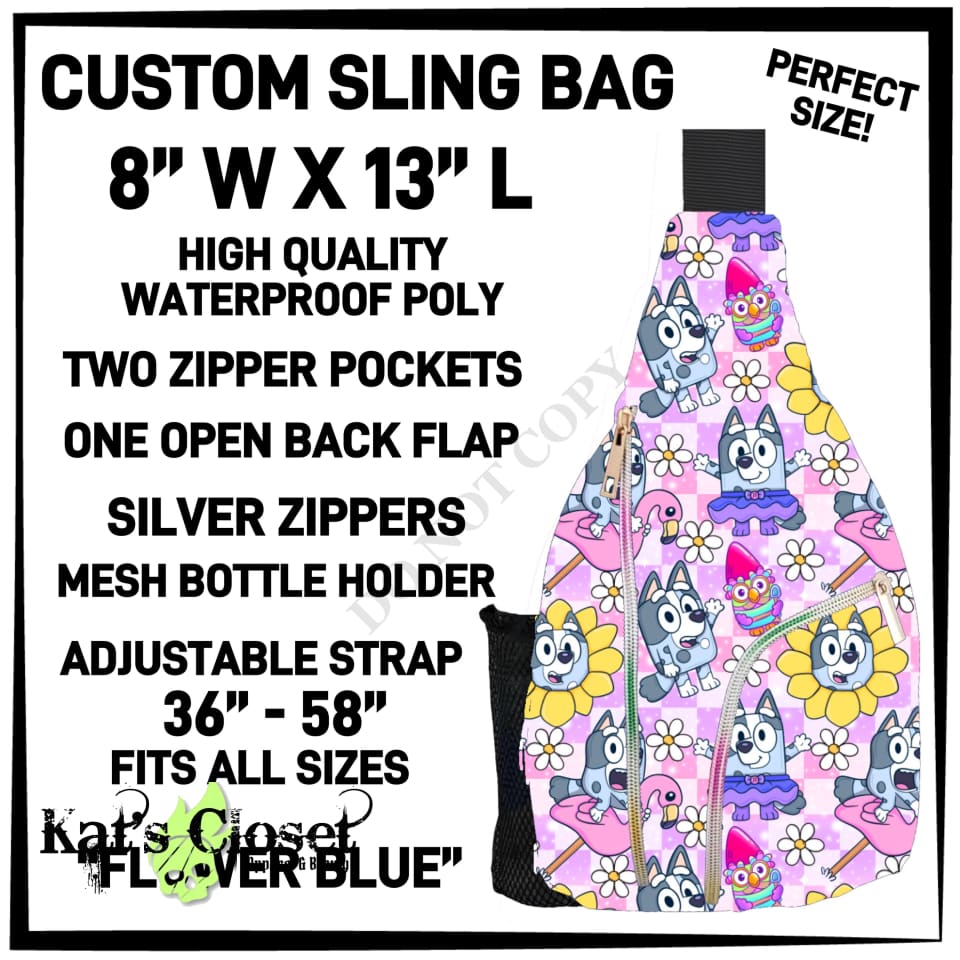 Flower Blue Sling Bag - Preorder ETA: Late Dec TOTES & BAGS