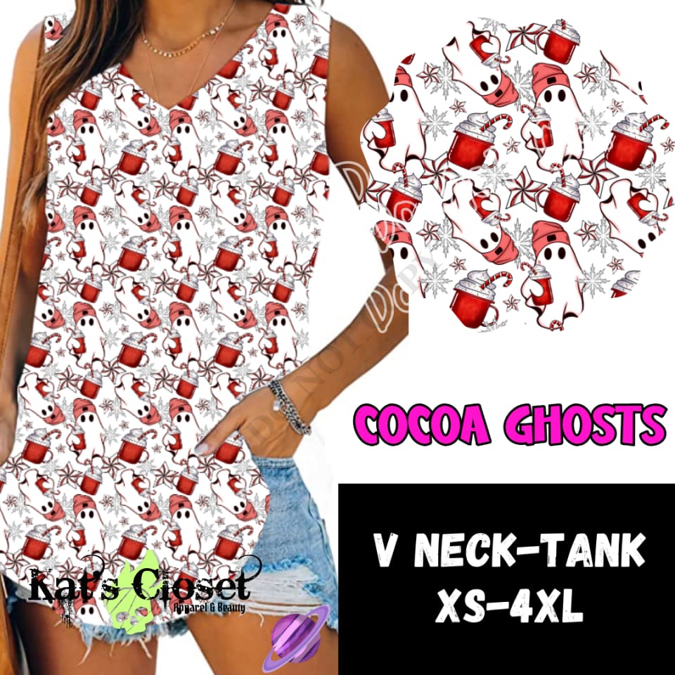 COCOA GHOSTS V-NECK TANK PREORDER CLOSING 10/8 Tank Top