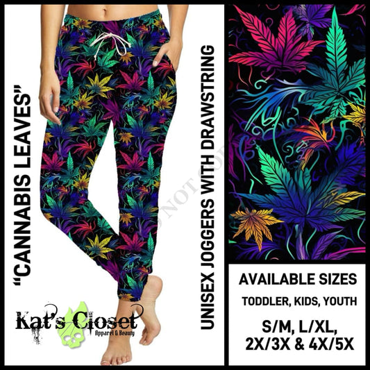 Cannabis Leaves Unisex Full Joggers - Preorder ETA: Late Dec JOGGERS