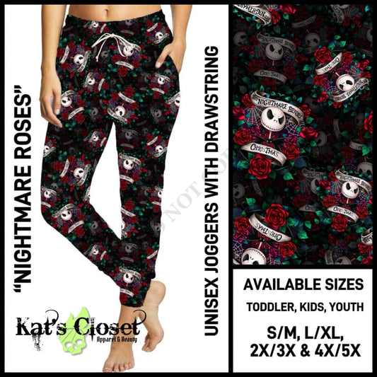 Nightmare Roses Unisex Full Joggers - Preorder ETA: Late Dec JOGGERS