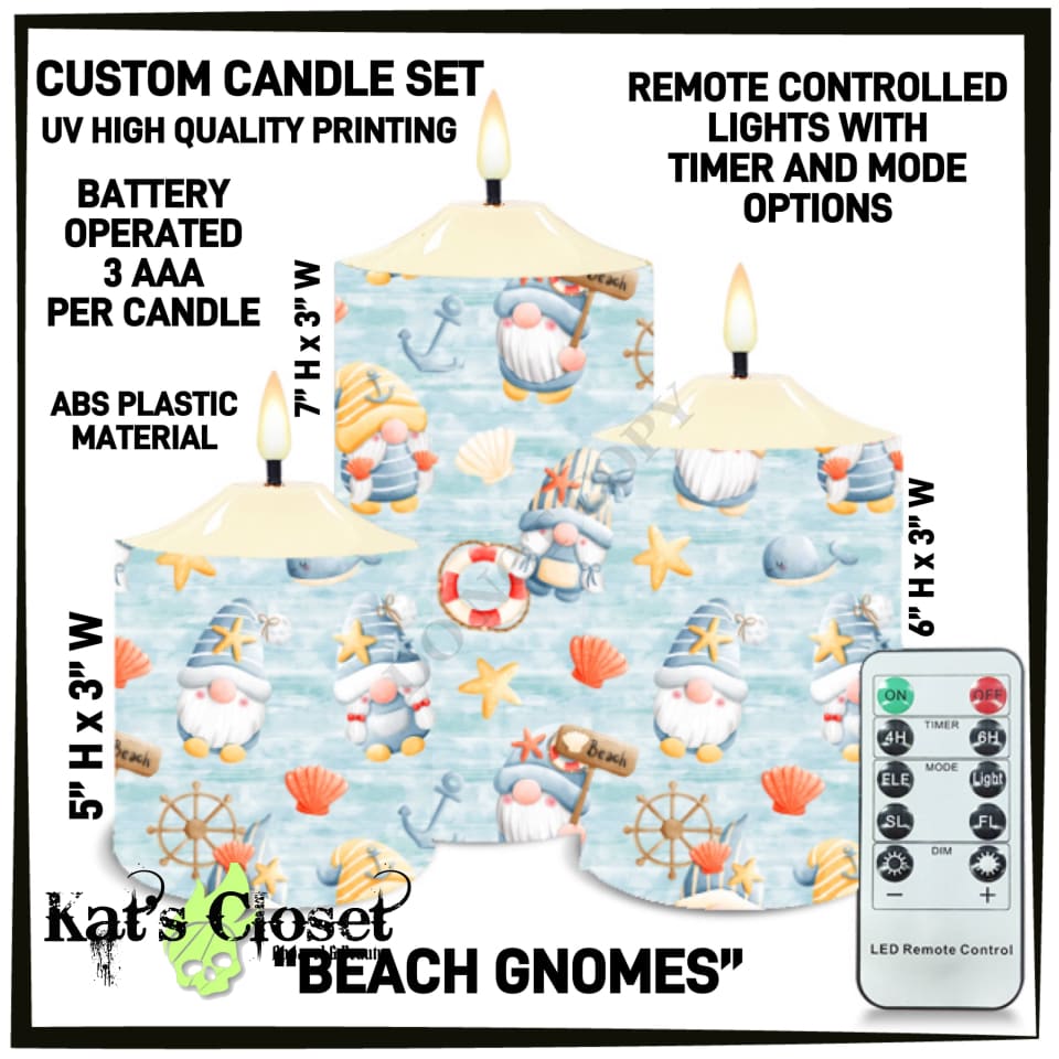 Beach Gnomes 3-Piece Battery Operated Candle Set - Preorder ETA: Mid-Dec