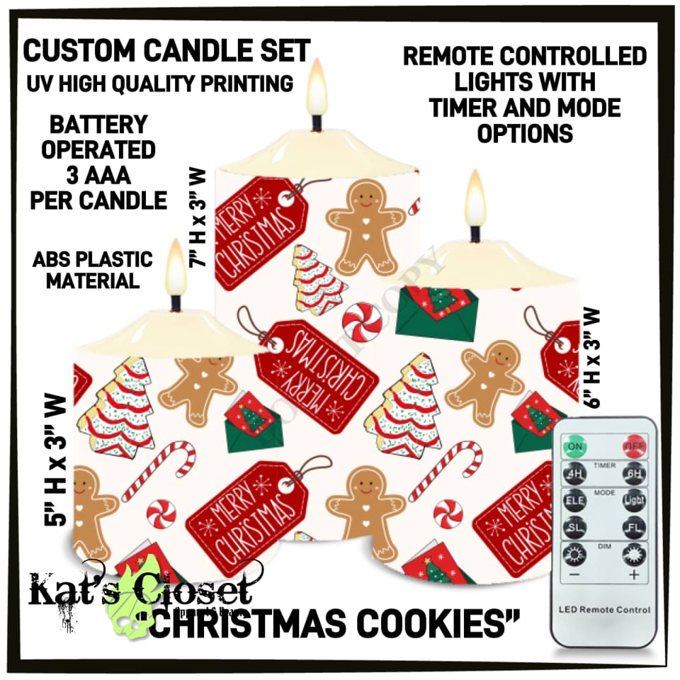 Christmas Cookies 3-Piece Battery Operated Candle Set - Preorder ETA: Mid-Dec Sets