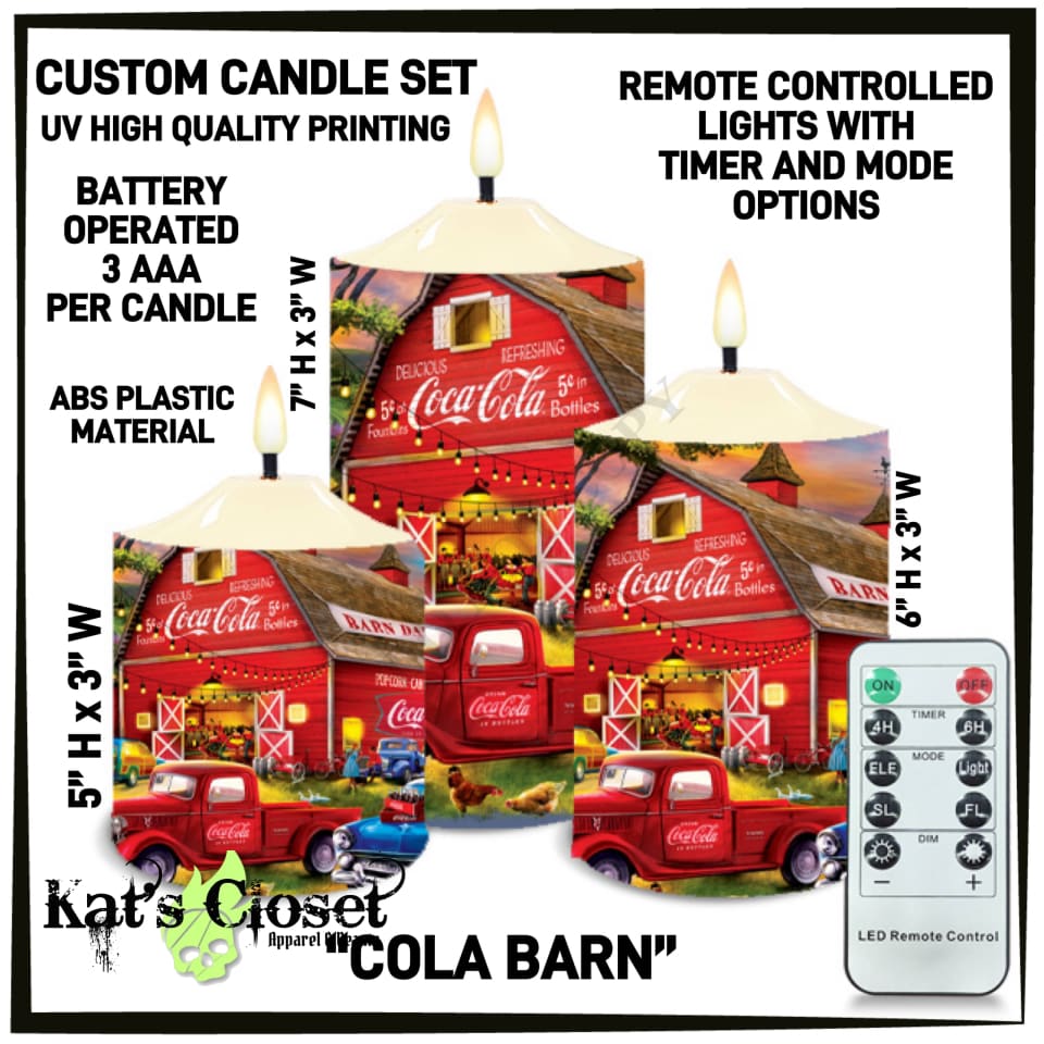 Cola Barn 3-Piece Battery Operated Candle Set - Preorder ETA: Mid-Dec Sets