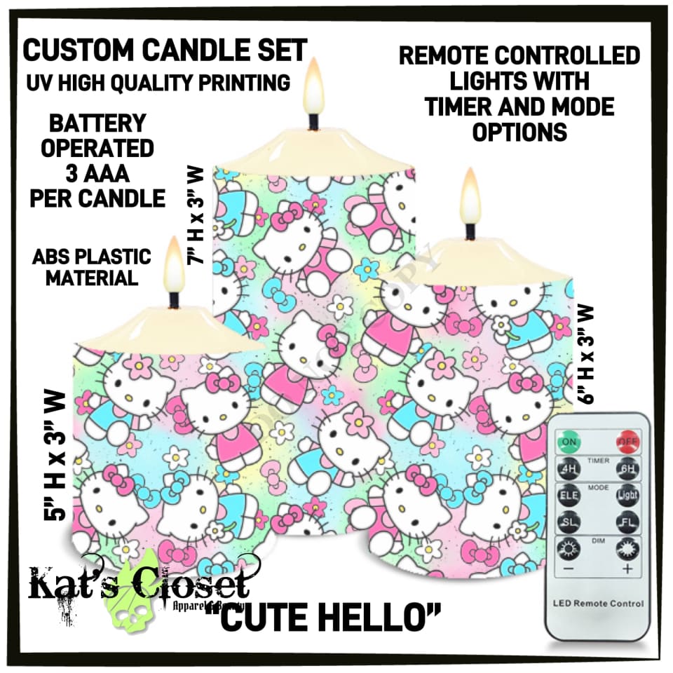 Cute Hello 3-Piece Battery Operated Candle Set - Preorder ETA: Mid-Dec