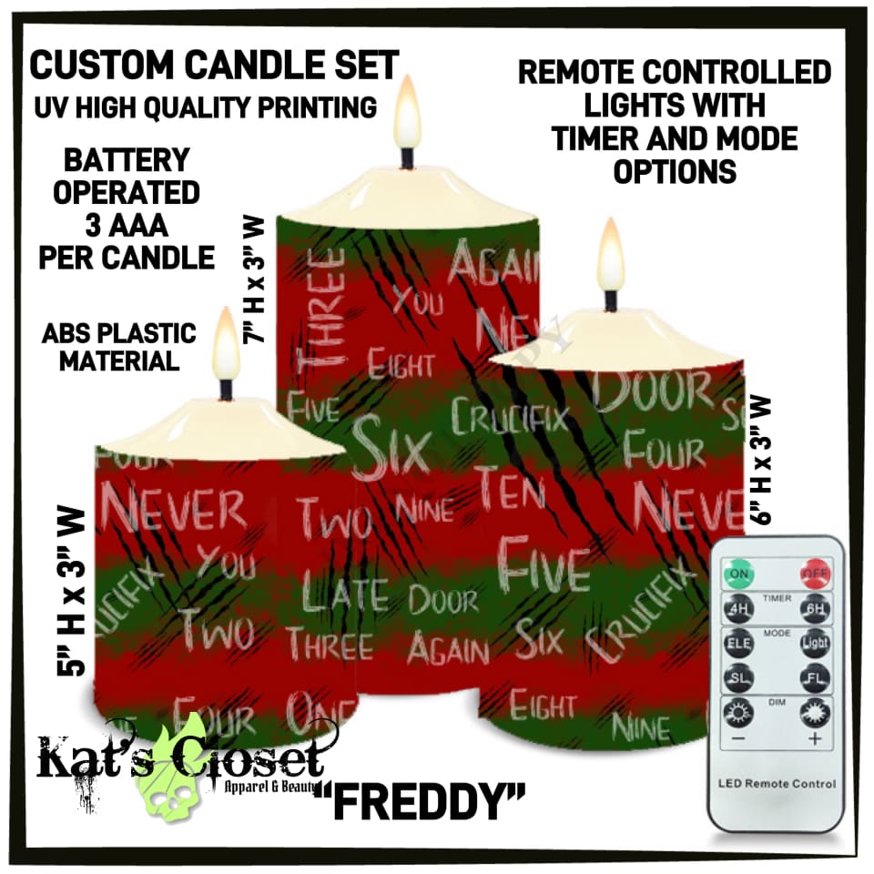 Freddy 3-Piece Battery Operated Candle Set - Preorder ETA: Mid-Dec