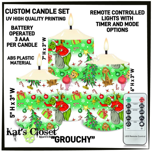 Grouchy 3-Piece Battery Operated Candle Set - Preorder ETA: Mid-Dec