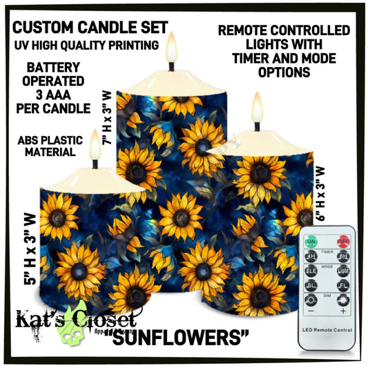 Sunflowers 3-Piece Battery Operated Candle Set - Preorder ETA: Mid-Dec