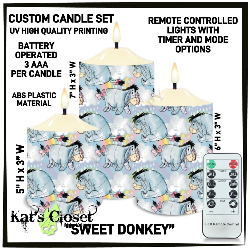 Sweet Donkey 3-Piece Battery Operated Candle Set - Preorder ETA: Mid-Dec