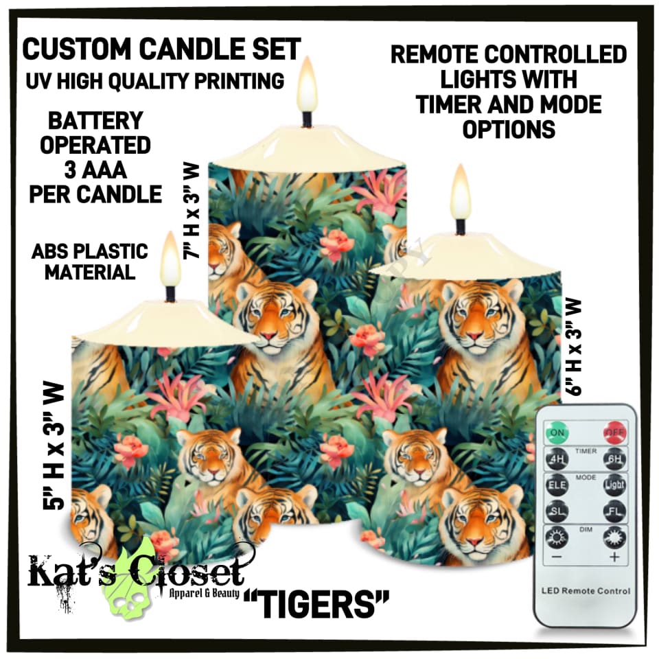 Tigers 3-Piece Battery Operated Candle Set - Preorder ETA: Mid-Dec