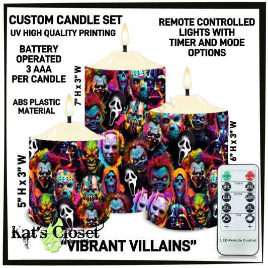 Vibrant Villains 3-Piece Battery Operated Candle Set - Preorder ETA: Mid-Dec