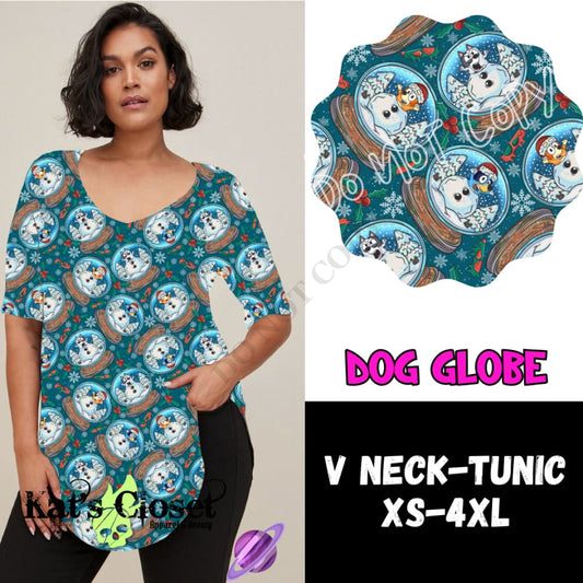 DOG GLOBE V-NECK TUNIC PREORDER CLOSING 10/8 VNECK TUNICS