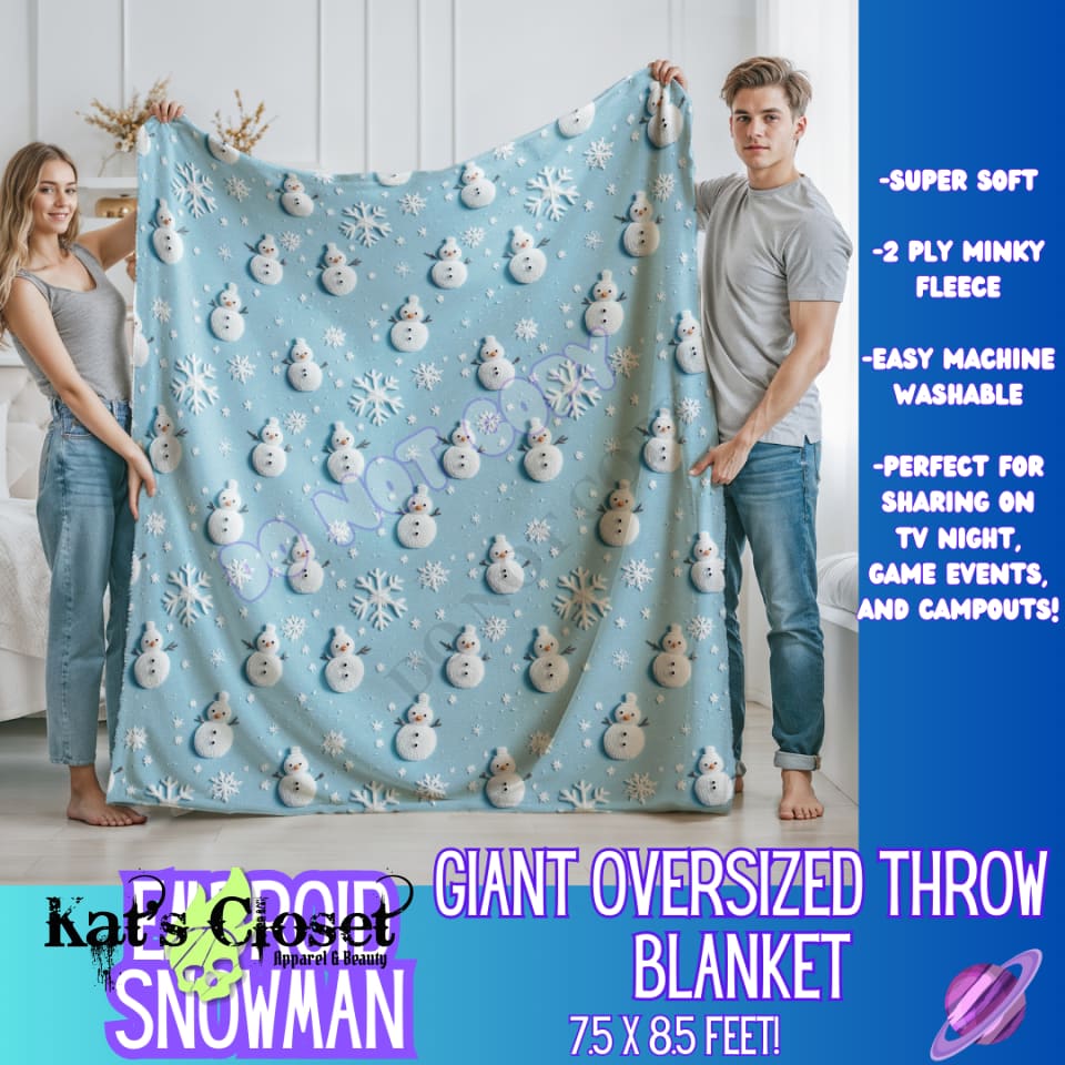 EMBROID SNOWMAN - GIANT SHAREABLE THROW BLANKETS ROUND 9 - PREORDER CLOSING 11/6 Blanket