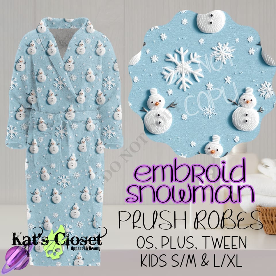 EMBROID SNOWMAN - HOUSE ROBES ROUND 3 - PREORDER CLOSING 11/8