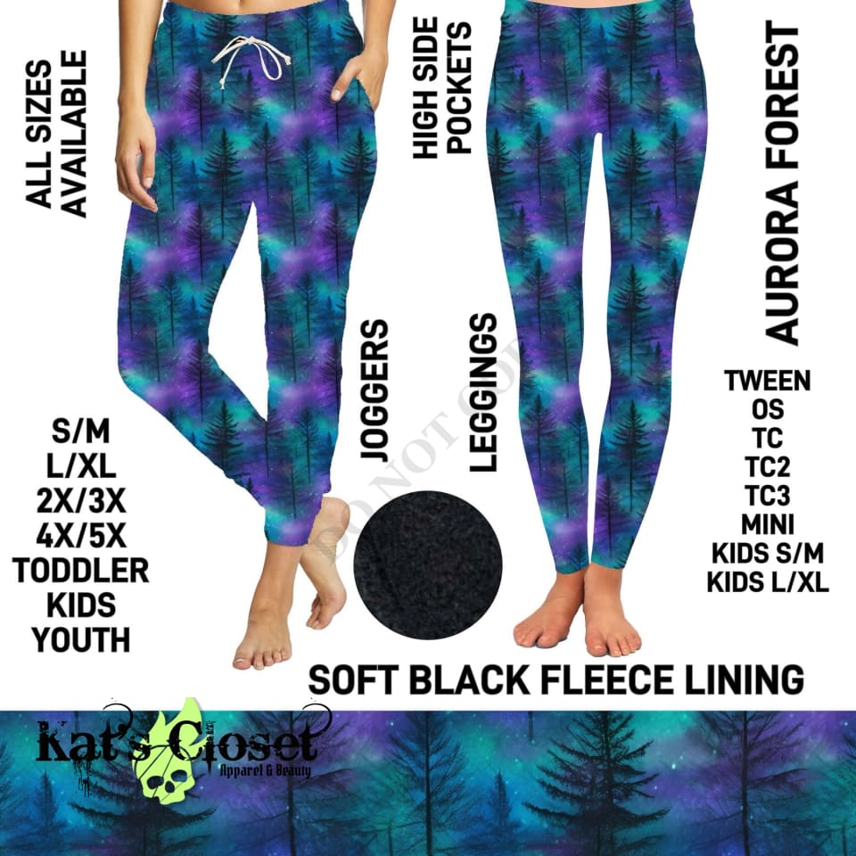 Aurora Forest Fleece-Lined Leggings with High Side Pockets - Preorder ETA: Early Jan