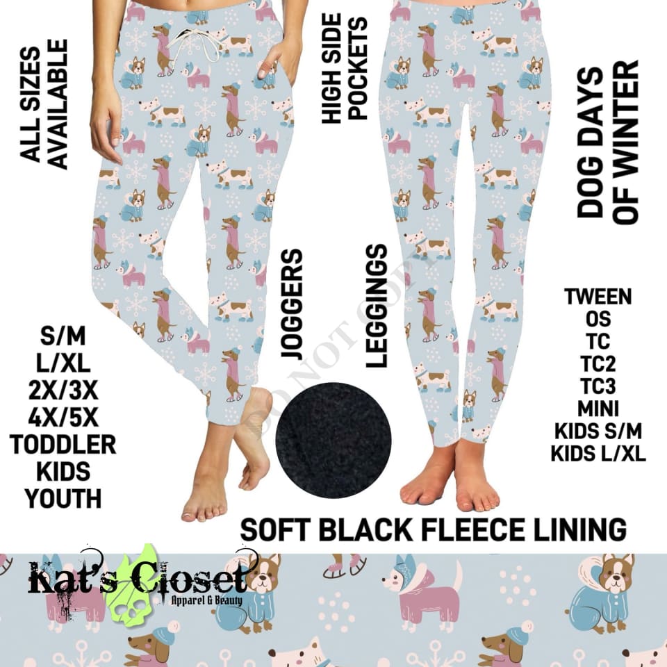 Dog Days of Winter Fleece-Lined Leggings with High Side Pockets - Preorder ETA: Early Jan