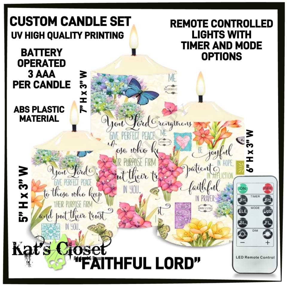 Faithful Lord 3-Piece Battery Operated Candle Set - Preorder ETA: Mid-Dec