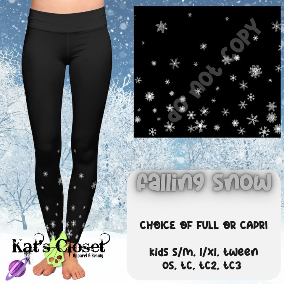 FALLING SNOW LEGGING/CAPRI PREORDER CLOSING 10/10 LEGGINGS & CAPRIS