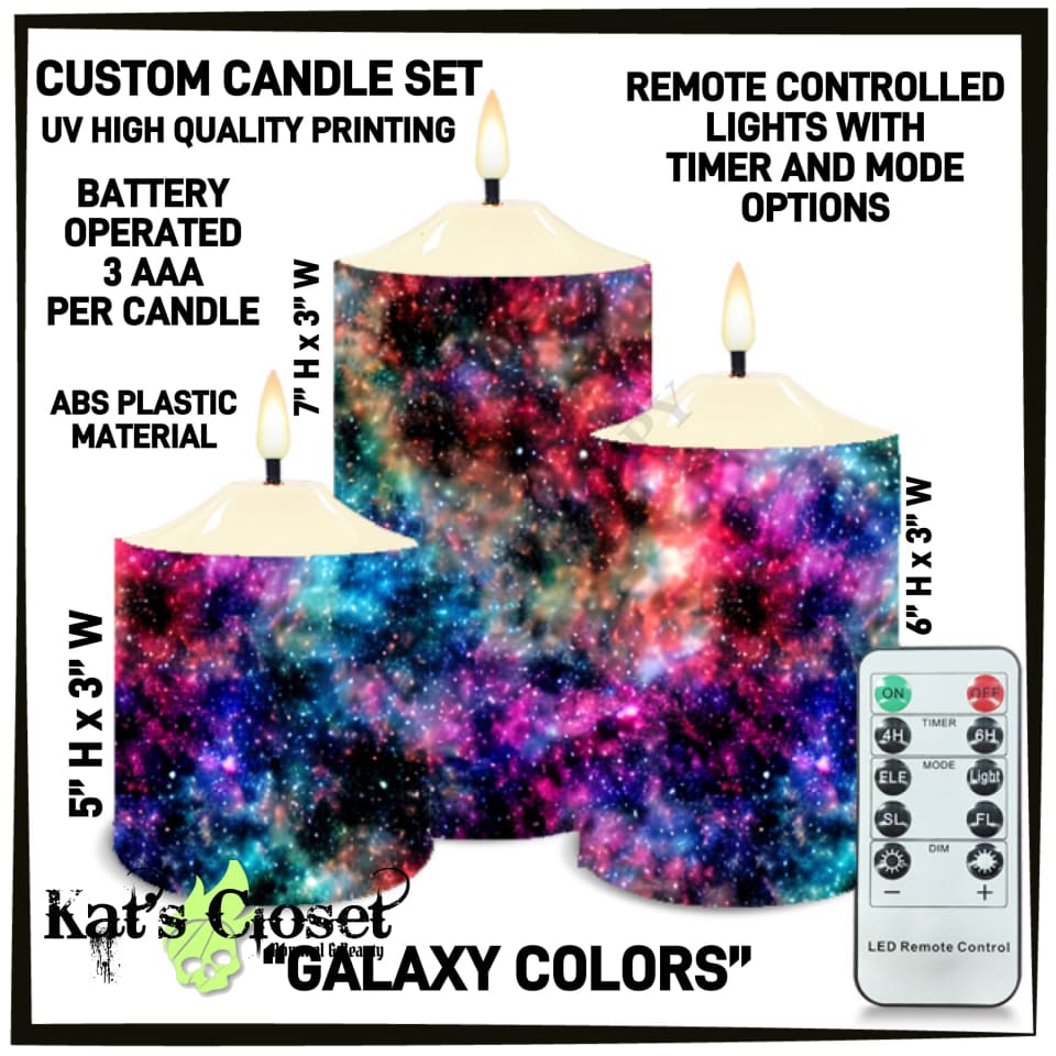 Galaxy Colors 3-Piece Battery Operated Candle Set - Preorder ETA: Mid-Dec