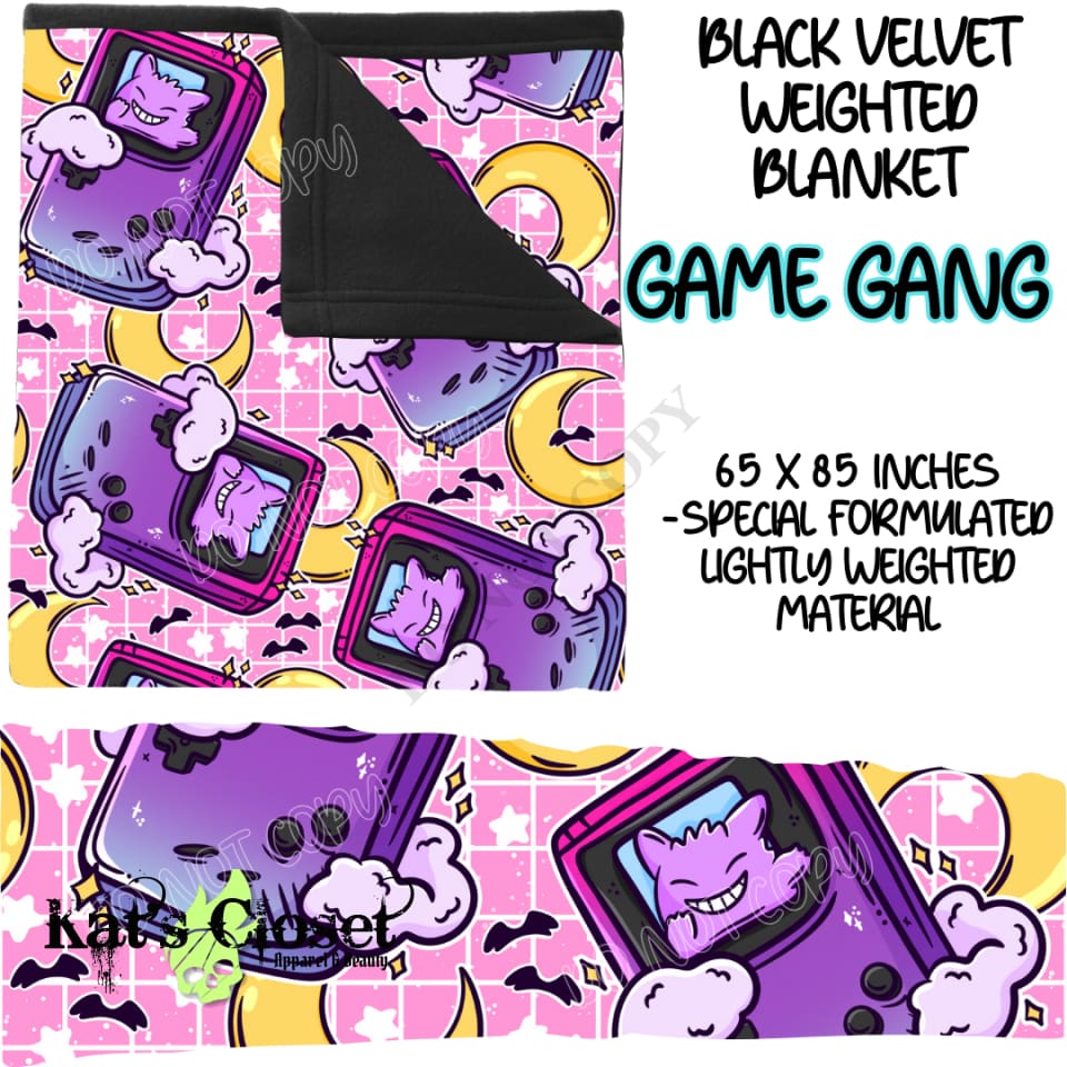 GAME GANG - BLACK VELVET WEIGHTED BLANKET ROUND 4 PREORDER CLOSING 10/16 Blankets