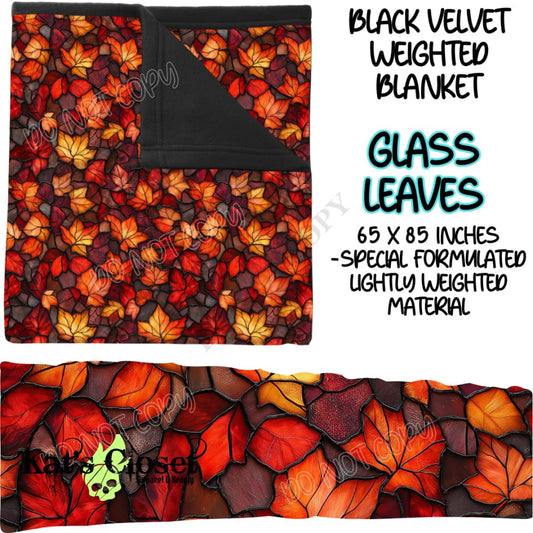 GLASS LEAVES - BLACK VELVET WEIGHTED BLANKET ROUND 4 PREORDER CLOSING 10/16 Blankets