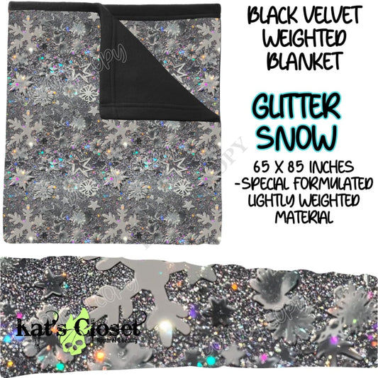 GLITTER SNOW - BLACK VELVET WEIGHTED BLANKET ROUND 4 PREORDER CLOSING 10/16 Blankets