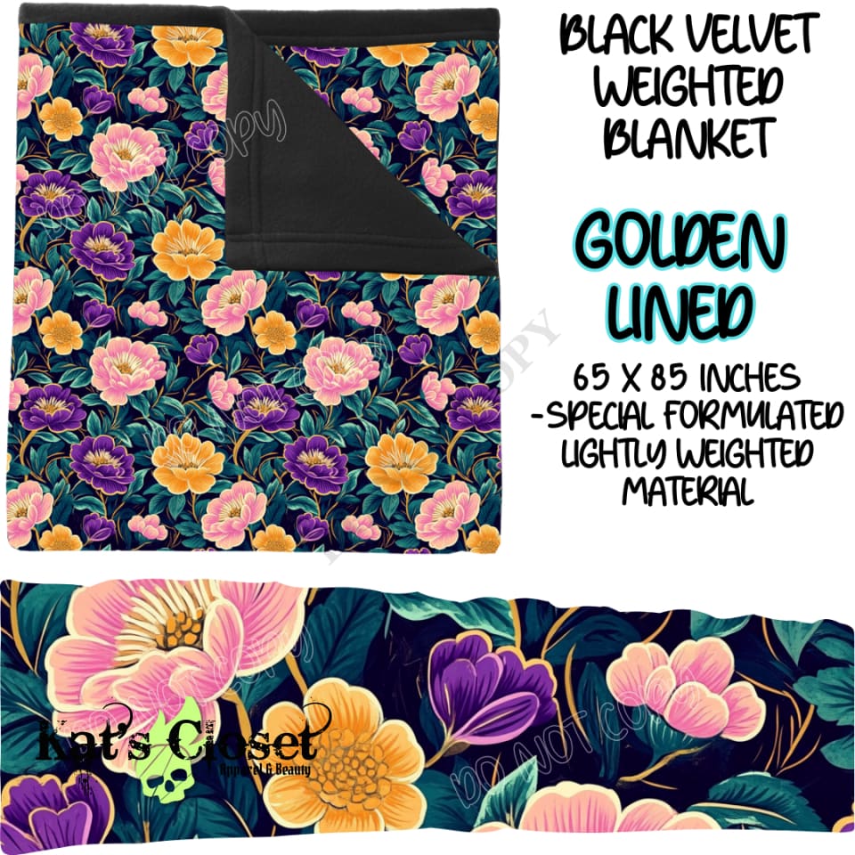 GOLDEN LINED - BLACK VELVET WEIGHTED BLANKET ROUND 4 PREORDER CLOSING 10/16 Blankets