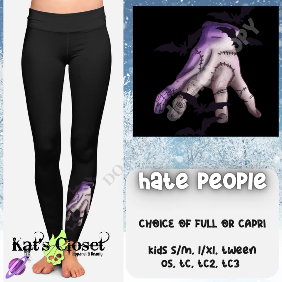 HATE PEOPLE LEGGING/CAPRI - PREORDER CLOSING 10/24 LEGGINGS & CAPRIS