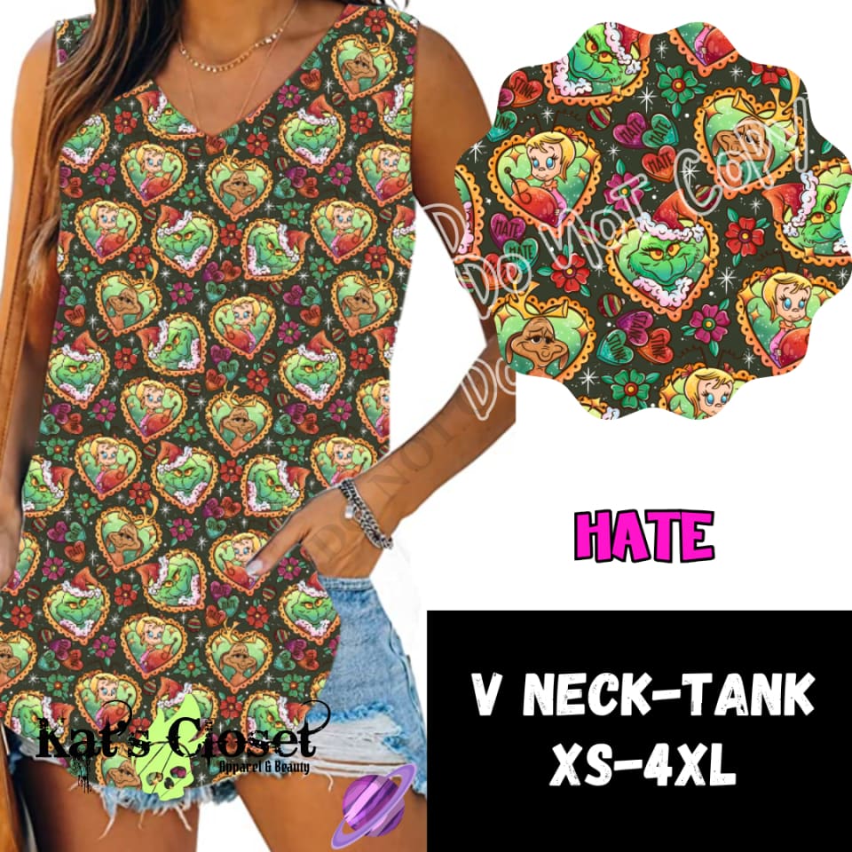 HATE V-NECK TANK PREORDER CLOSING 10/8 Tank Top