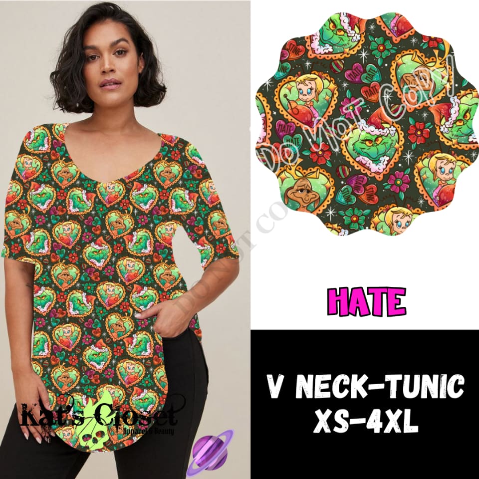 HATE V-NECK TUNIC PREORDER CLOSING 10/8 VNECK TUNICS