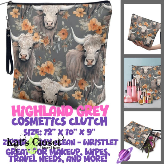 HIGHLAND GREY - CUSTOM COSMETIC CLUTCH PREORDER CLOSES 12/16 Bags and Wallets