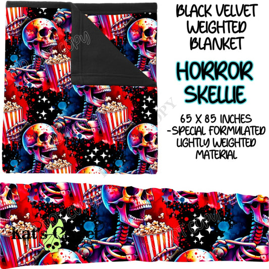 HORROR SKELLIE - BLACK VELVET WEIGHTED BLANKET ROUND 4 PREORDER CLOSING 10/16 Blankets