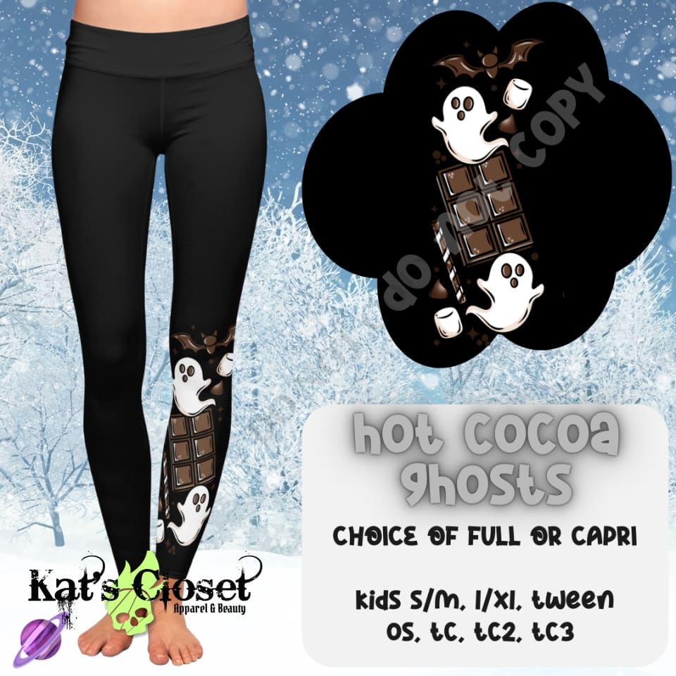 HOT COCOA GHOSTS LEGGING/CAPRI PREORDER CLOSING 10/8 LEGGINGS & CAPRIS