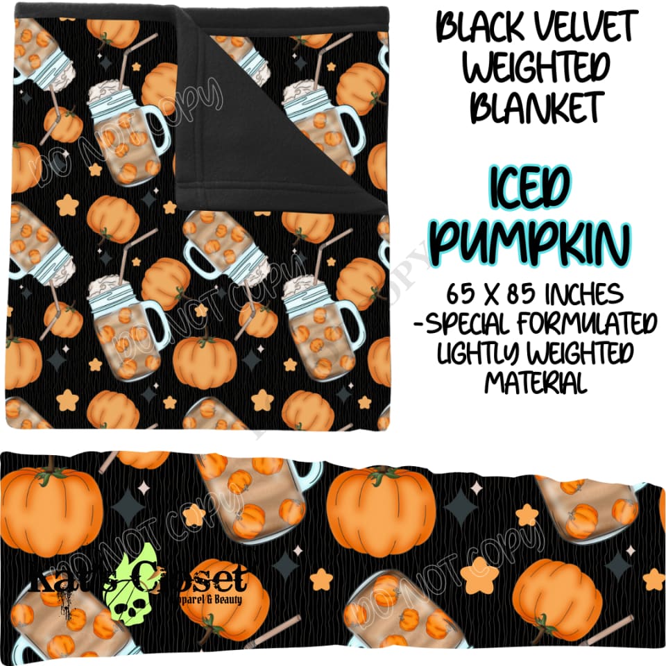 ICED PUMPKIN - BLACK VELVET WEIGHTED BLANKET ROUND 4 PREORDER CLOSING 10/16 Blankets