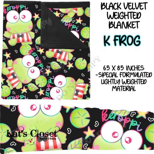 K FROG - BLACK VELVET WEIGHTED BLANKET ROUND 4 PREORDER CLOSING 10/16 Blankets