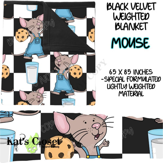 MOUSE - BLACK VELVET WEIGHTED BLANKET ROUND 4 PREORDER CLOSING 10/16 Blankets