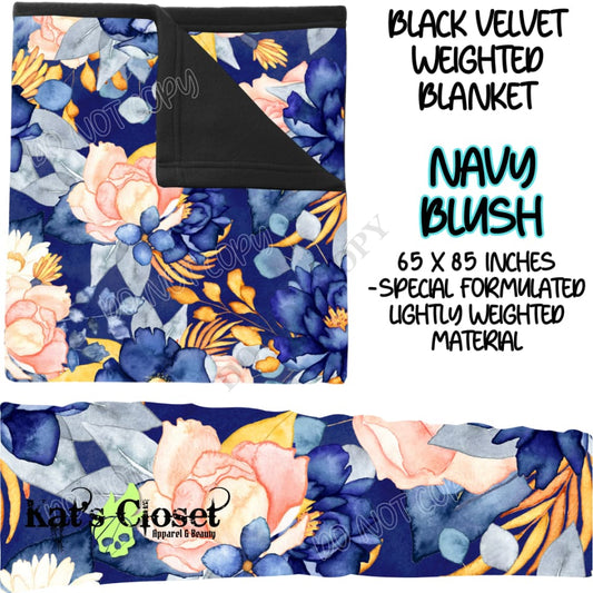 NAVY BLUSH - BLACK VELVET WEIGHTED BLANKET ROUND 4 PREORDER CLOSING 10/16 Blankets