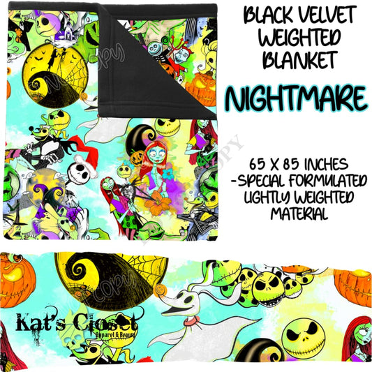 NIGHTMARE - BLACK VELVET WEIGHTED BLANKET ROUND 4 PREORDER CLOSING 10/16 Blankets