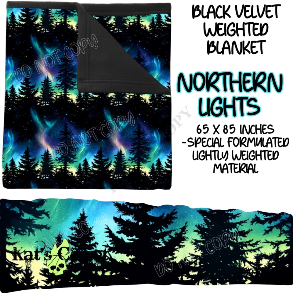 NORTHERN LIGHTS - BLACK VELVET WEIGHTED BLANKET ROUND 4 PREORDER CLOSING 10/16 Blankets