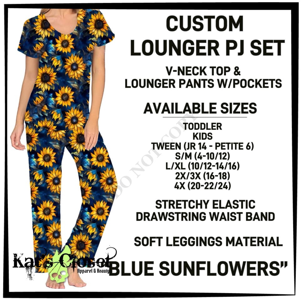 Blue Sunflowers PJ Lounger Set - Preorder ETA: Mid-Dec PAJAMA SETS