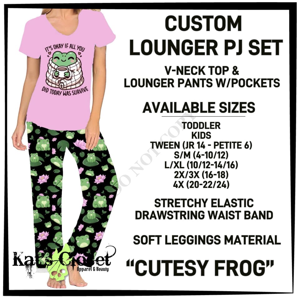 Cutesy Frog PJ Lounger Set - Preorder ETA: Mid-Dec PAJAMA SETS