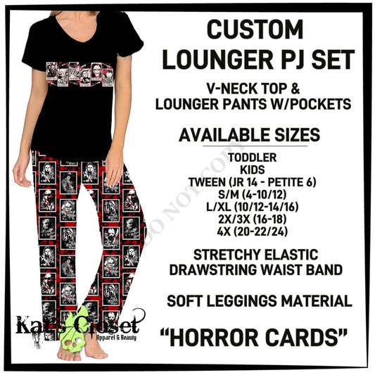 Horror Cards PJ Lounger Set - Preorder ETA: Mid-Dec PAJAMA SETS