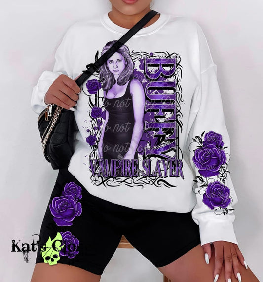 PURPLE VAMP FRONT & SLEEVE DESIGN SWEATSHIRT Hoodie